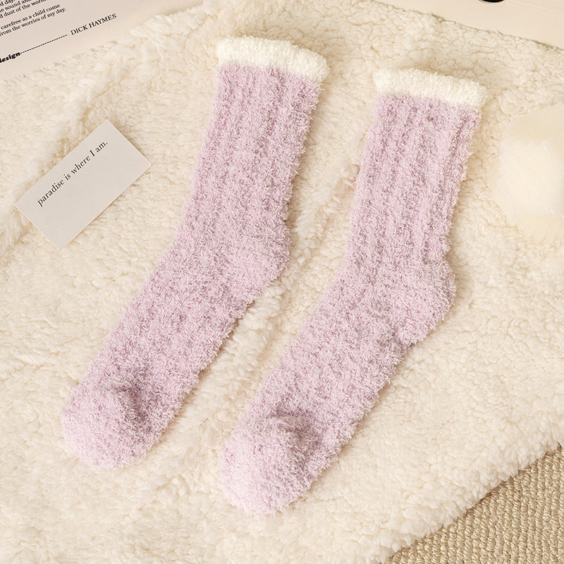 Coral Socks For Children In Autumn And Winter