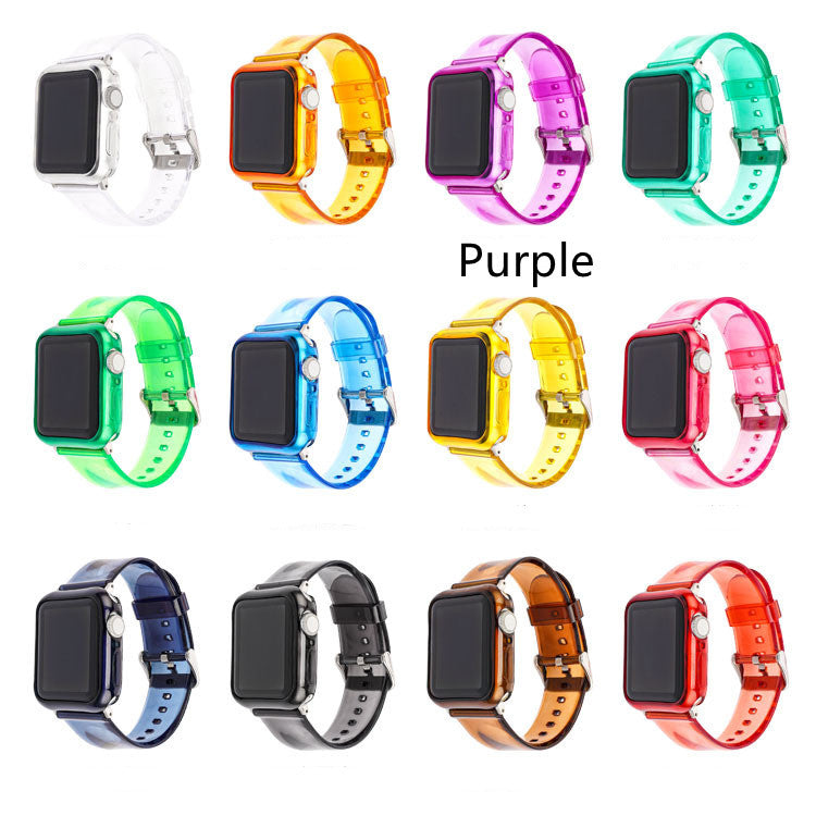 Silicone Solid Color Transparent Strap Case