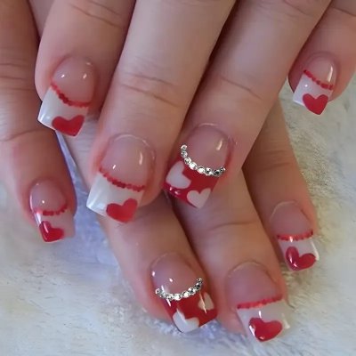 Nail Art High Fashion Simple Rhinestone Butterfly Flower Cow Wear Nail 24 Pieces