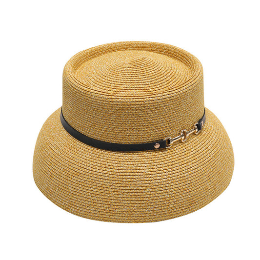 Women's Belt Chain Bell Type Sun-proof Straw Hat