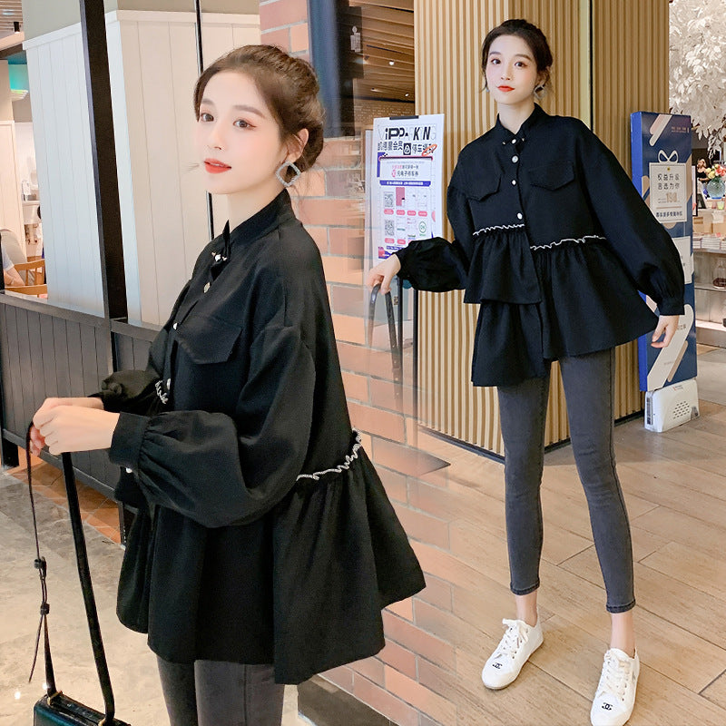 Loose Western Style Slimming Shirt Coat Top