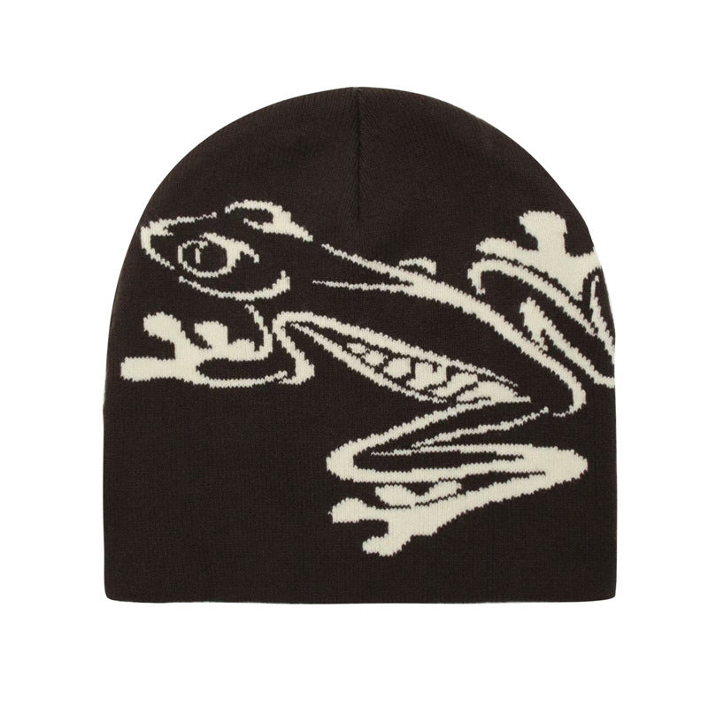 Casual Frog Knitted Street Jacquard Personality Pullover Hat