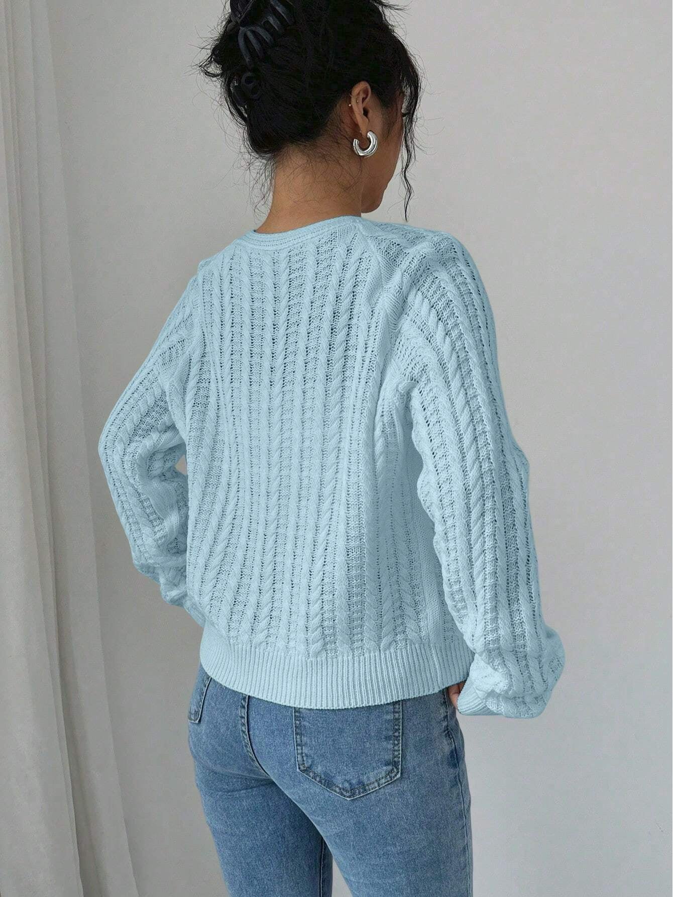 Long Sleeved Knitted Sweater For Women