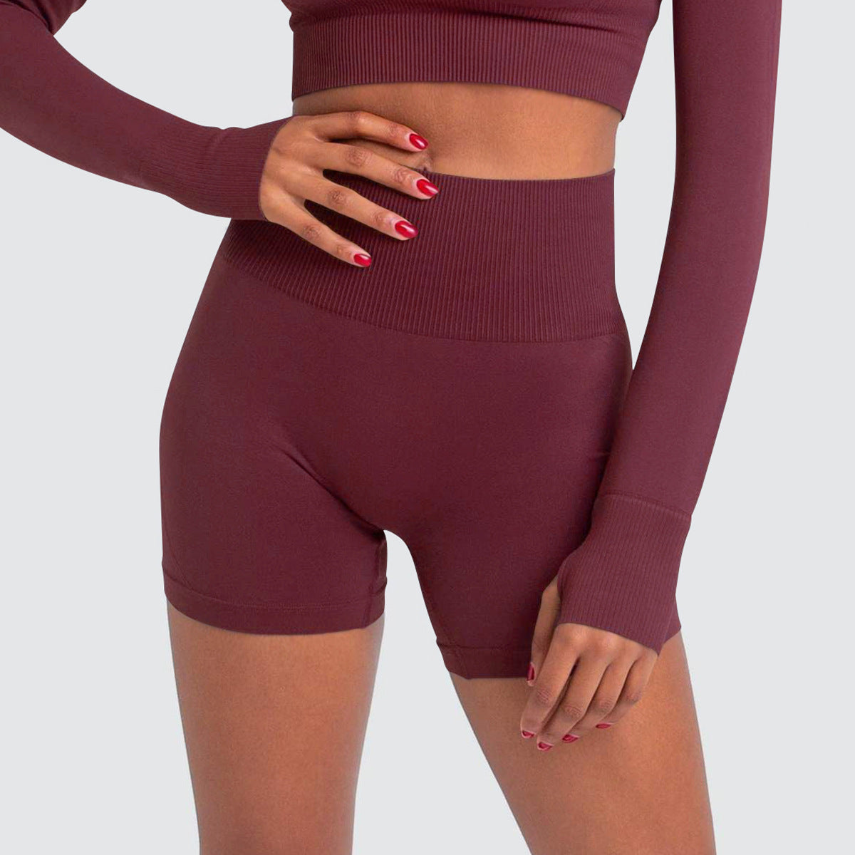 Seamless Sports Solid Color Tight Shorts
