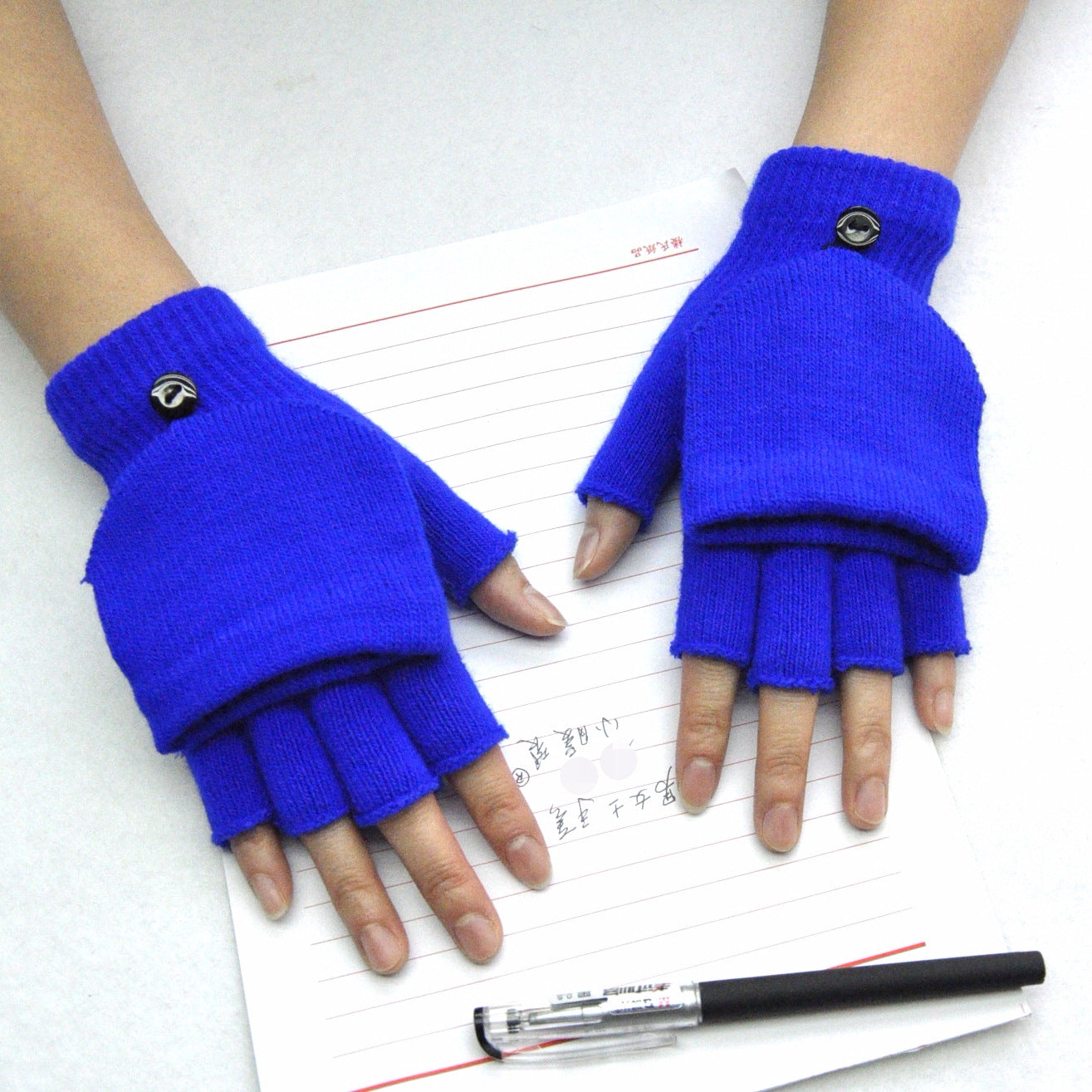 Five-finger Wool Knitted Student Writing Gloves