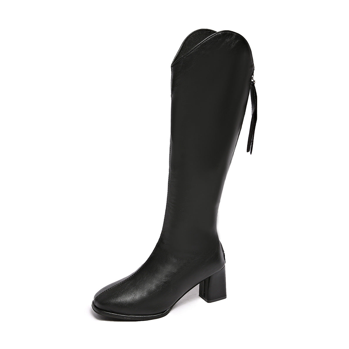 Womens New Square-toe High-heeled Over-the-knee Boots