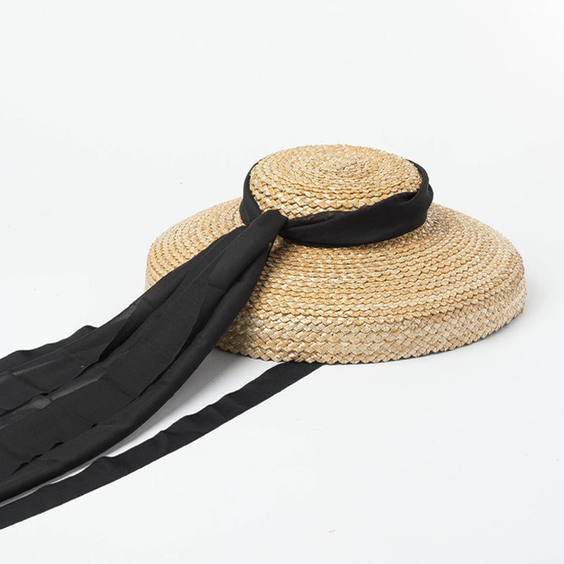Vintage Shallow Flat Top Chiffon Hat