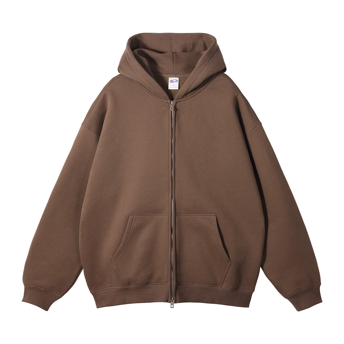 Fleece-lined Thickened American Zipper Men's Sweater And Pants