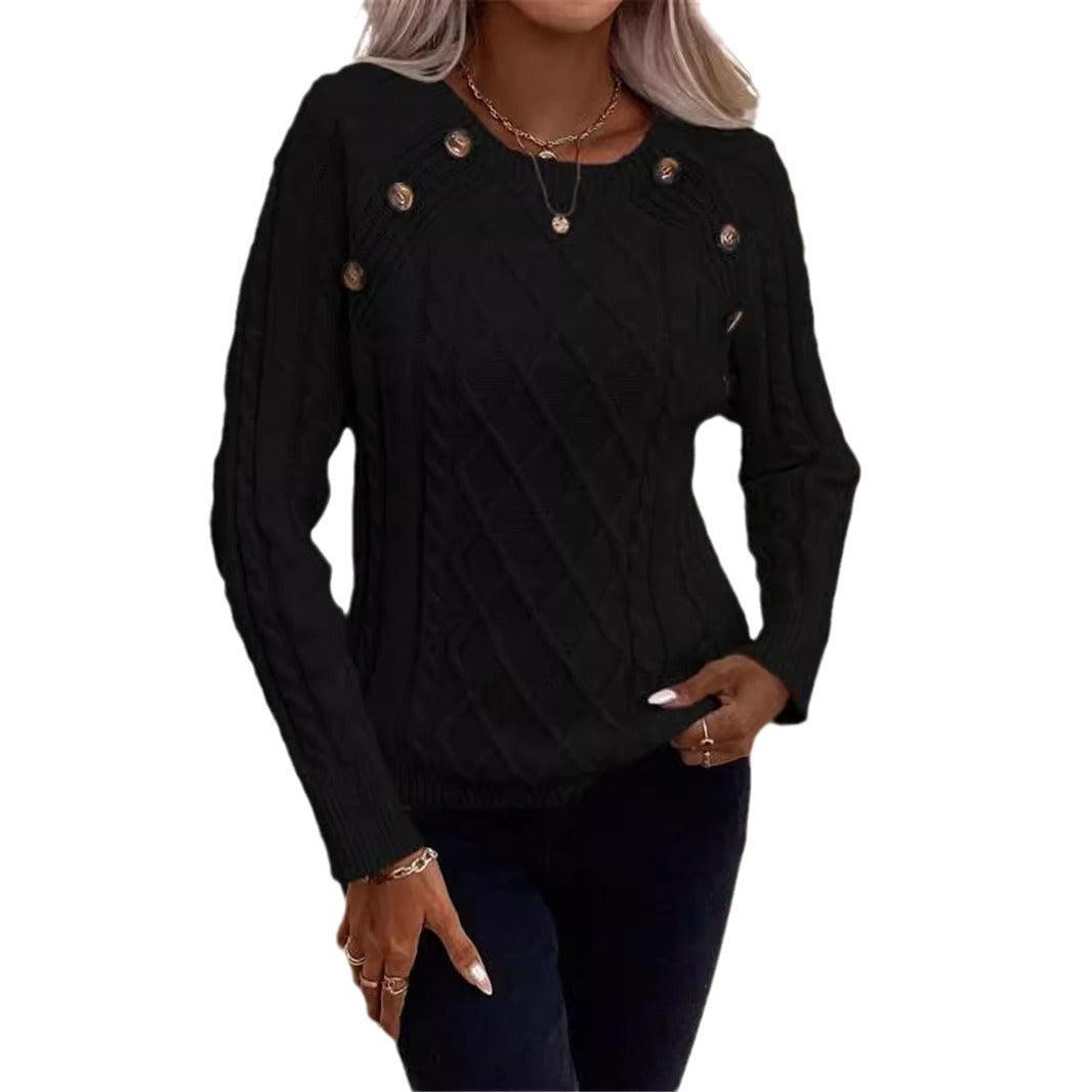 Twisted Pullover Strikket Rundhalset Sweater