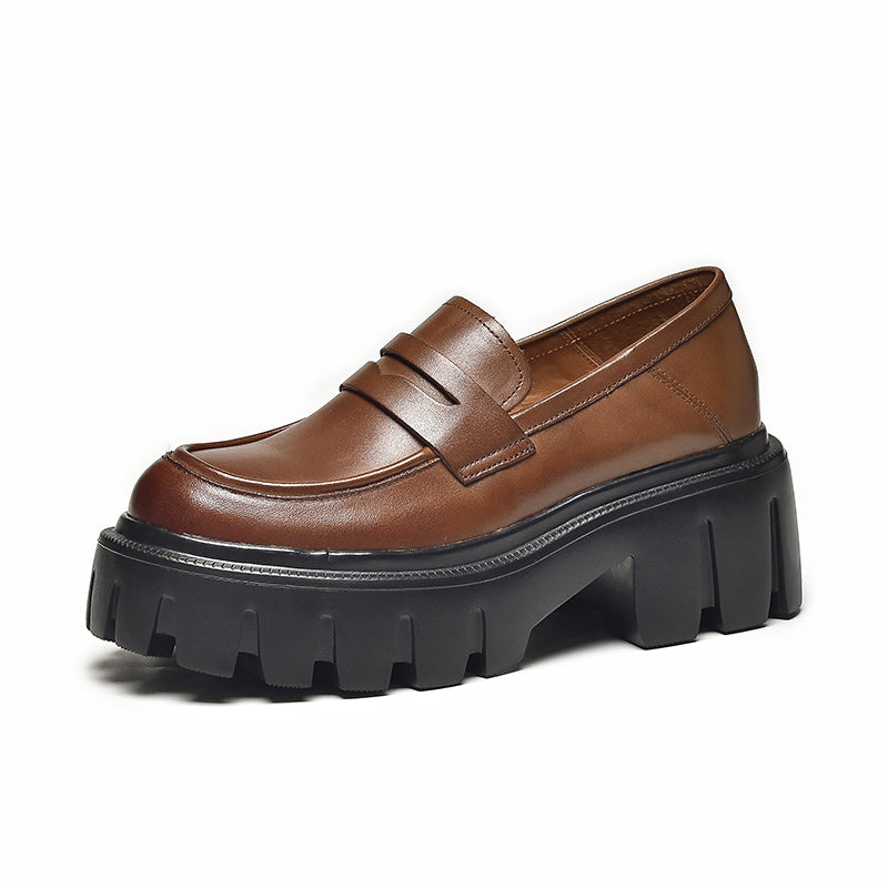 Women's Retro Black Height Increasing Shoes