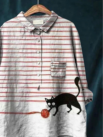 Long-sleeve 5-button Shirt With 3D Digital Animal Print