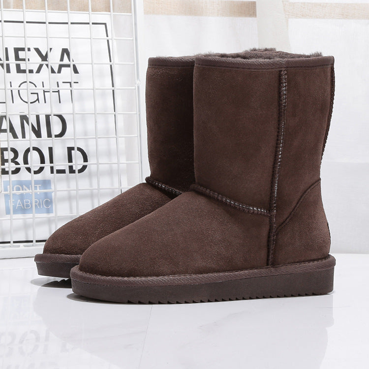 Middle Tube Plus Velvet Warm  Boots Student Cotton Shoes