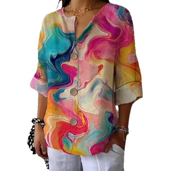 Elegant Womens Blouse With Prints
