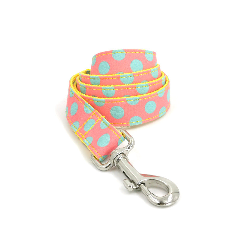 Polka Dot Pet Traction Rope Dog Collar