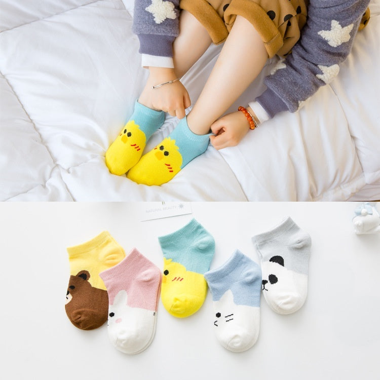 Low-cut Children's Cotton Sock Boat Socks Flat Mesh Cartoon Boys And Girls Baby