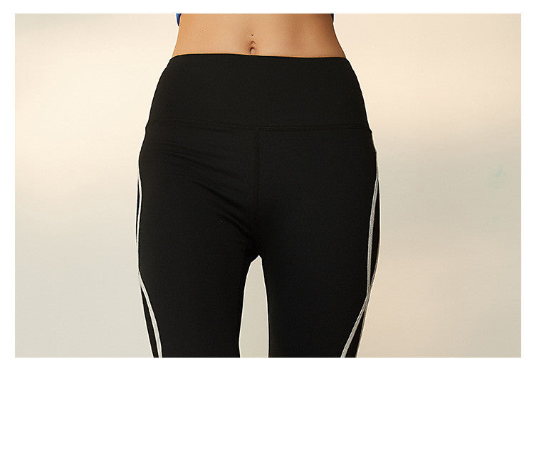 Yoga Pants Sports High Waist Side Mesh Stitching Breathable Quick-drying Leisure