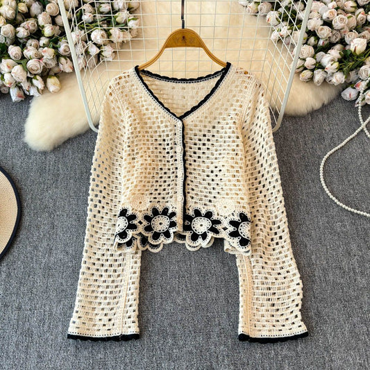 Autumn Hollow Crocheted Flower Sweater