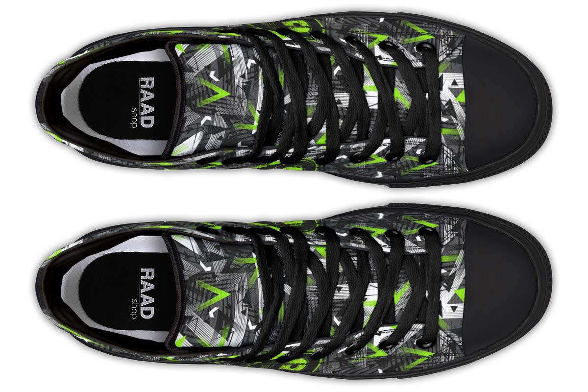 Men's And Women's Fashion Color Printing High-top Canvas Shoes