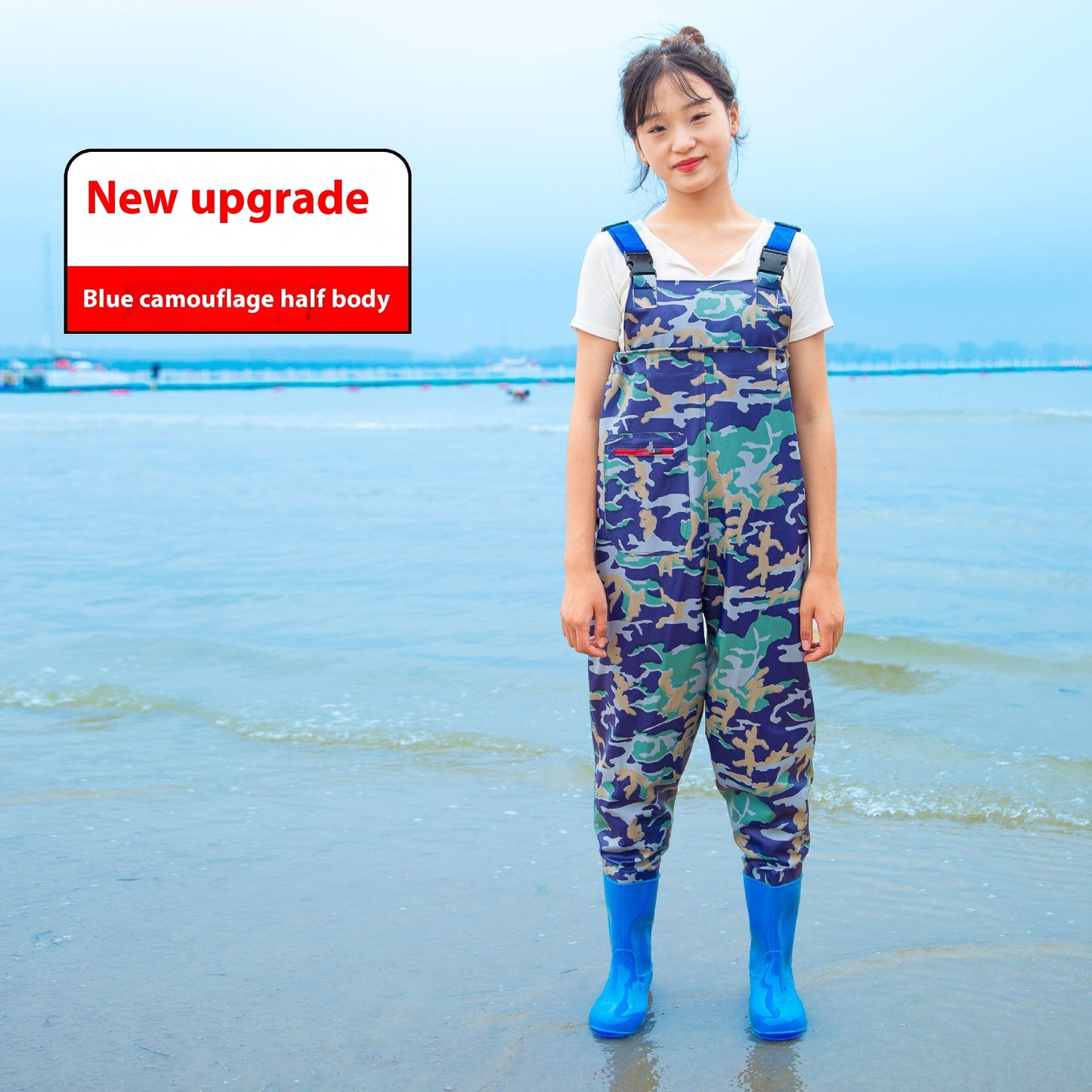 Women's Thick Waterproof One-piece Half Body Rain Pants