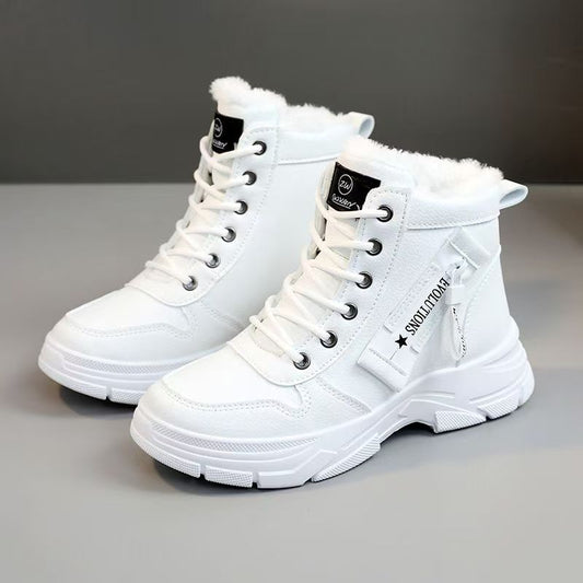 Womens Fleece-lined Insulated Waterproof And Non-slip Cotton Shoes