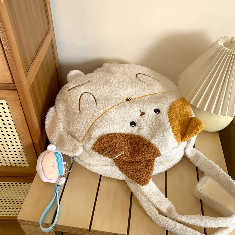 Curly Kitten Cute One-shoulder Large Bag Large Capacity Underarm Bag