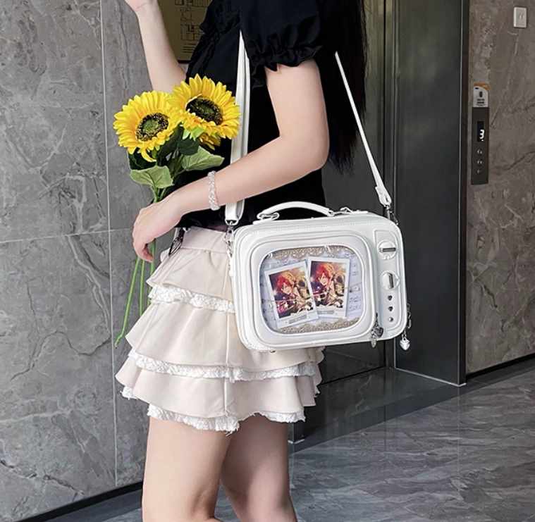 Snack Square Antenna Bow Detachable Two Shoulders Cross-body