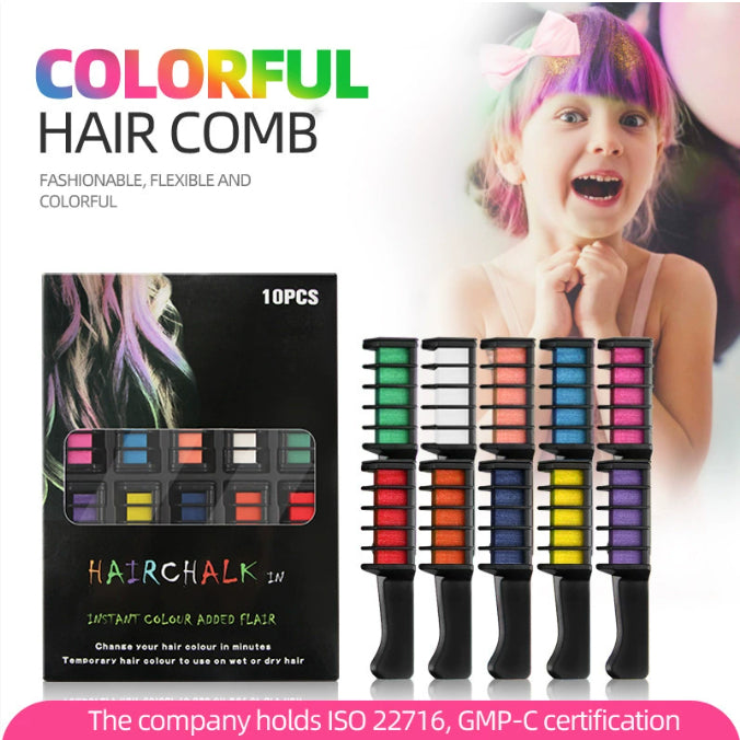 Temporary Mini Disposable Crayons Hair Color Dyeing Mascara Dye Chalk Box With Brush