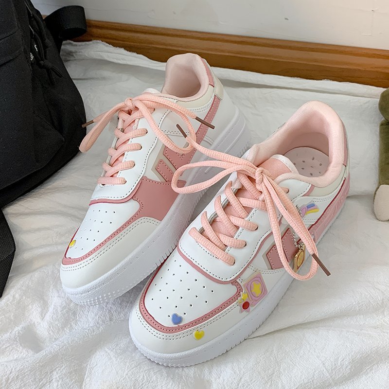 Summer Women's Fashion New Cute Thick Bottom Polka Dot White Shoes