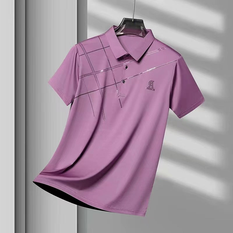 Business Casual Revers T-shirt Tynd til Midaldrende Mænd