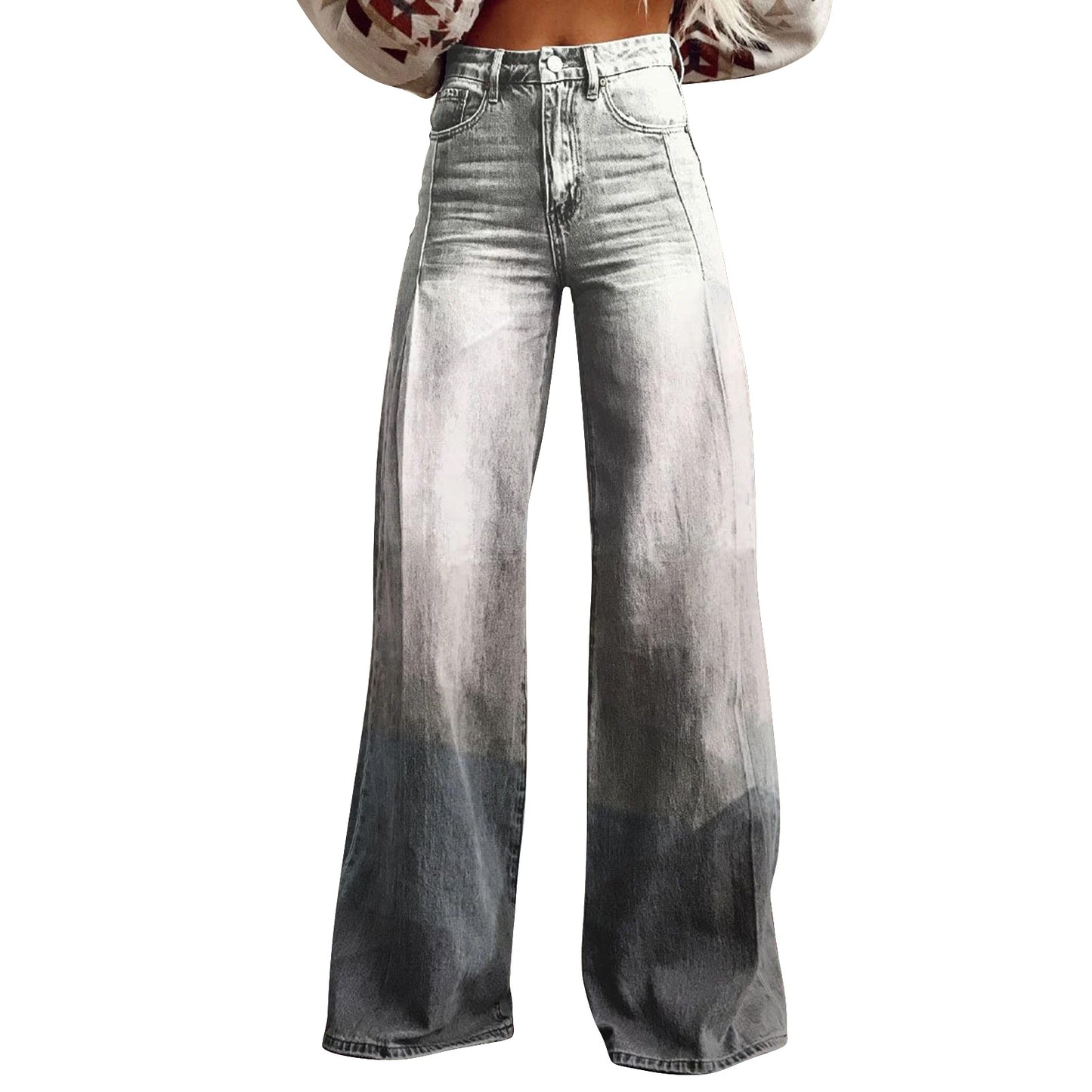 European And American Womens Flared Pure Cotton Jeans