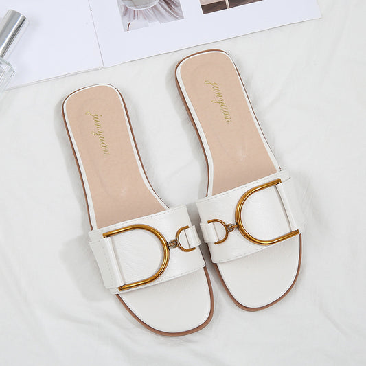 Flat Slippers Women's   Beach Seaside Fashion Sandals And Slippers Net Red Women's Shoes