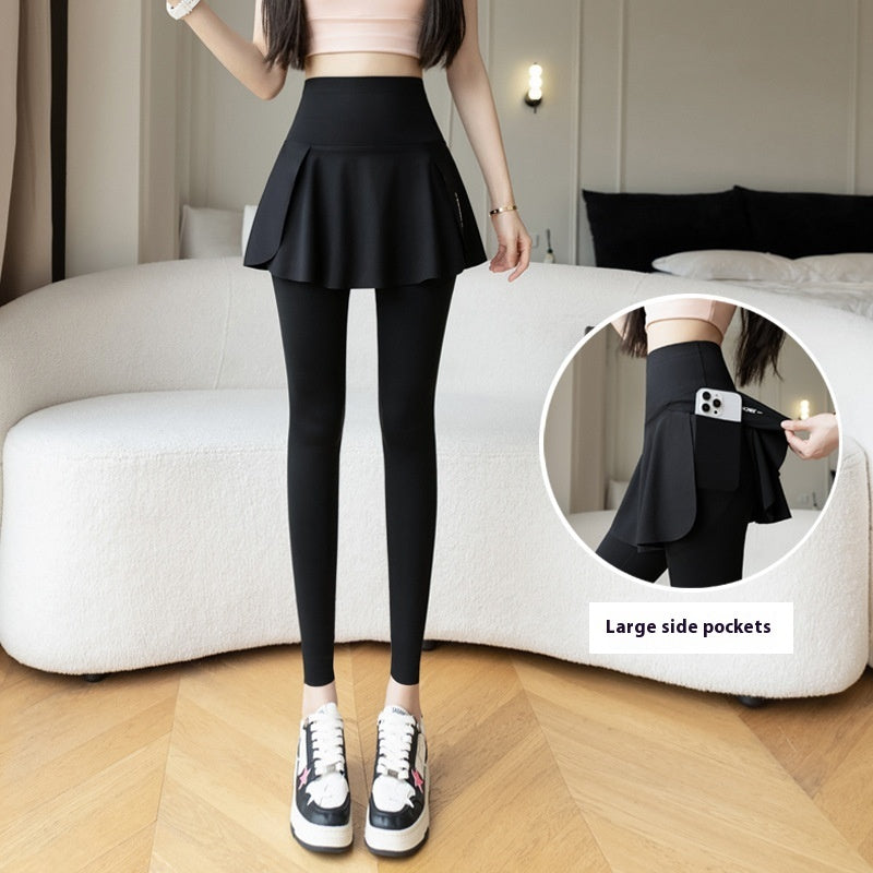 Spring New Fake Two-piece Outer Wear Sports Yoga Pants Women