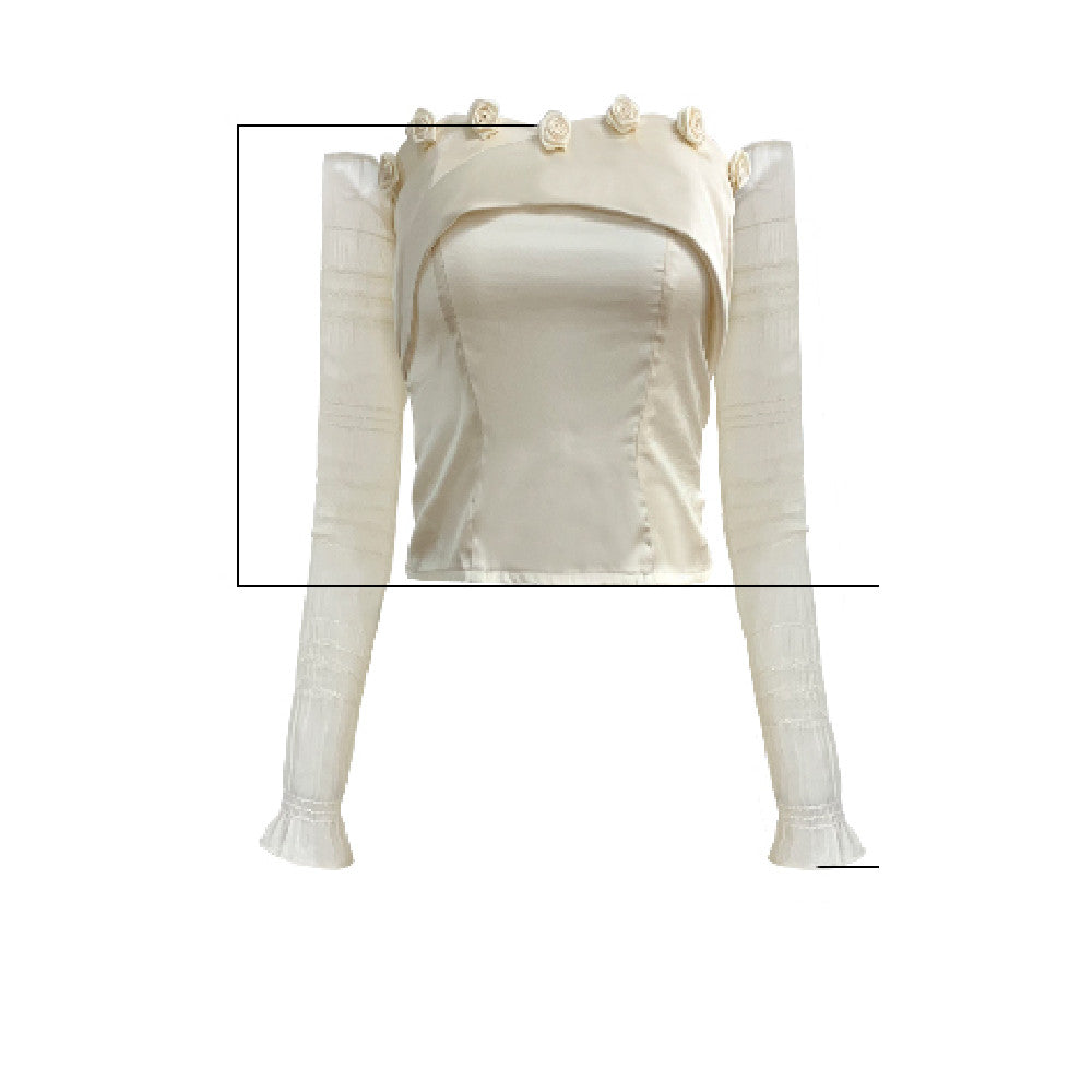 Original French Off Shoulder Sleeves And Bra Top