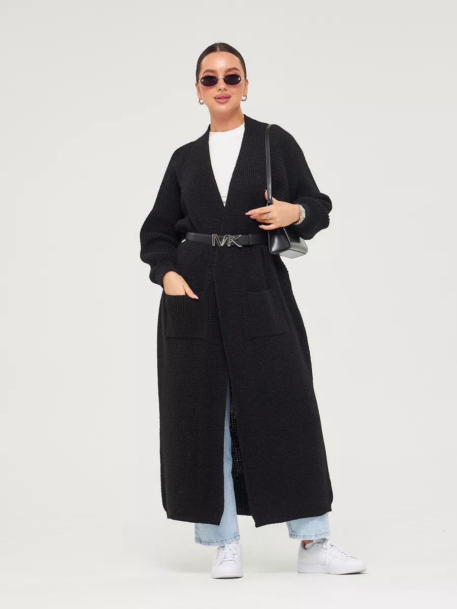 Women's Long Knitted Cardigan Buckle-free Coat