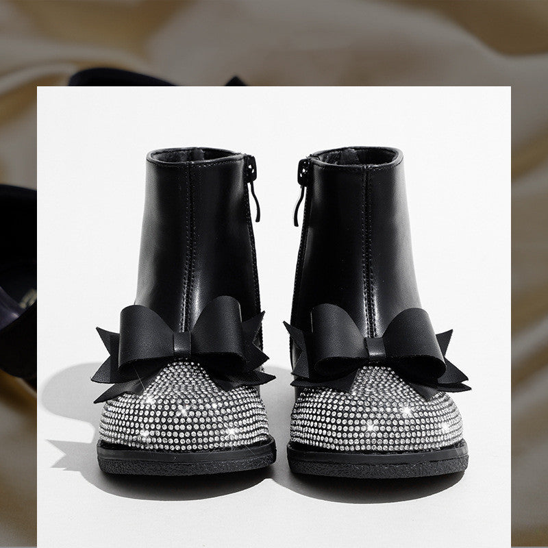 Girls New Zipper British Style Children's Boots