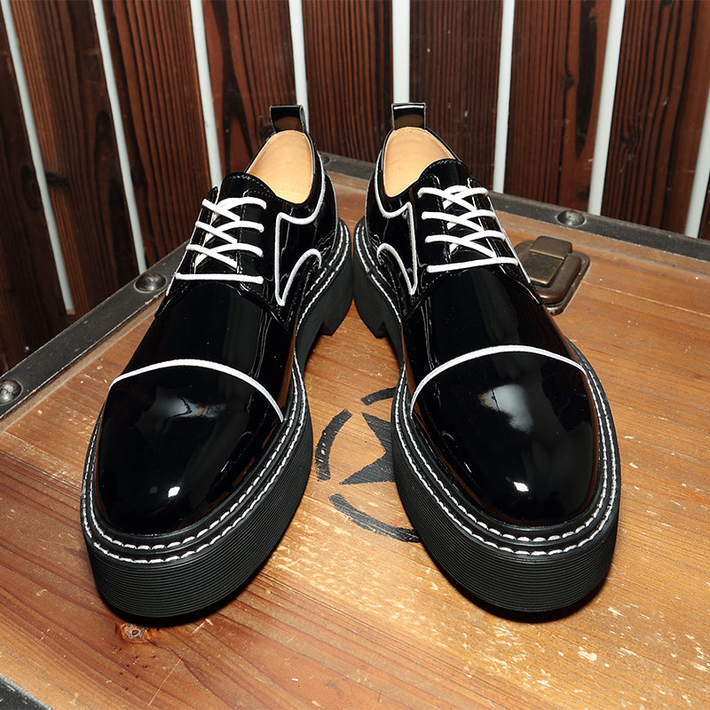 Trendy Thick Oled Inner Heightening Soft Soled Stylist Men's Shoes