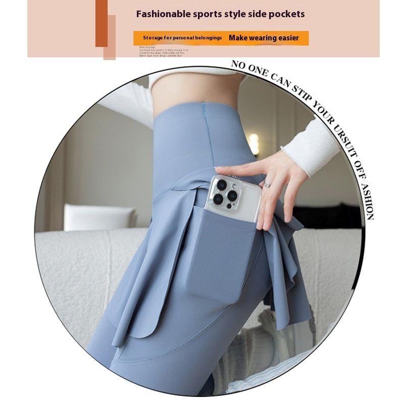 Spring New Fake Two-piece Outer Wear Sports Yoga Pants Women