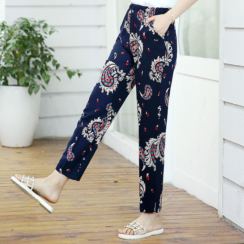 Large Size Cotton Silk Pants Thin Section