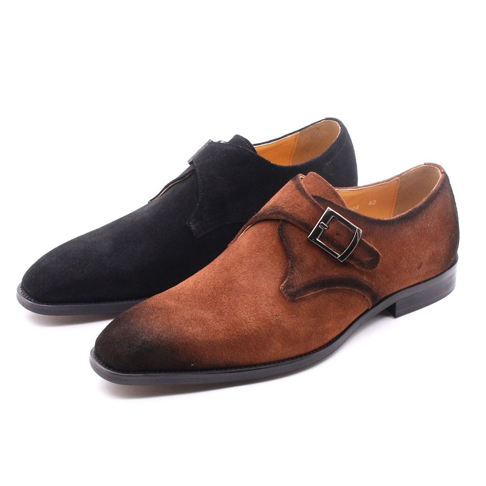 Suede håndlavede herresko i læder - brun, business casual, klassisk retro