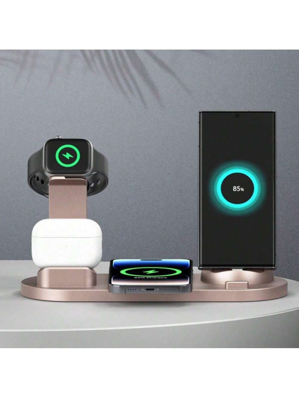 6 in 1 Wireless Charger Stand Pad Compatible with Iphone Apple Watch Airpods Desk Phone Chargers Fast Charging Dock Station Compatible with Iphone Multiple Devices Compatible with Iphone Compatible with Apple Watch 1-8, Compatible with Airpods 3/2/Pro, Compatible with Iphone, Ipad, Android Phone Gifts Compatible with Iphone 16 15 14 13 12 11 X 8 Pro Max/Pro/Mini/Plus, Compatible with Watch Compatible with Airpods Suitable for Office, Dorm, and Home