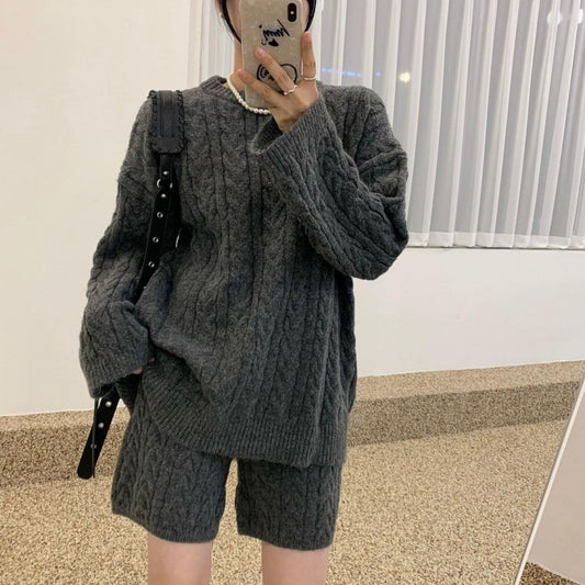 Early Autumn Temperamental Minority Idle Style Sweater Set