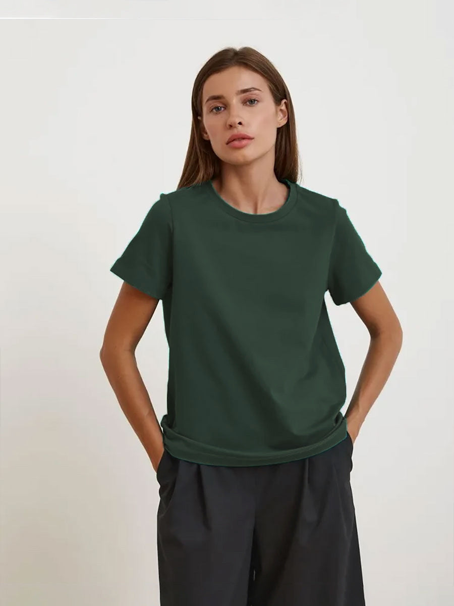 Casual Home Commuter All-matching Round Neck Short Sleeve T-shirt
