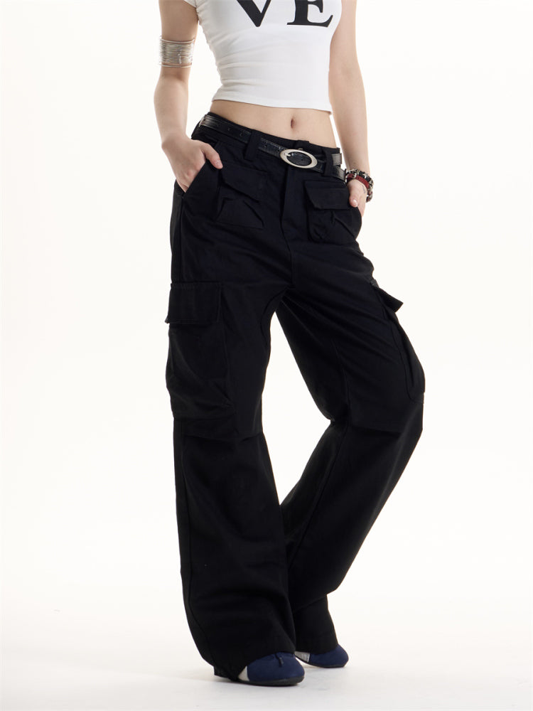 Retro Hot Girl Multi-pocket Cargo Pants