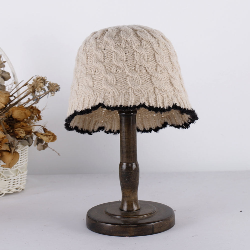 Contrast Color Twist Knitted Fisherman Hat Children