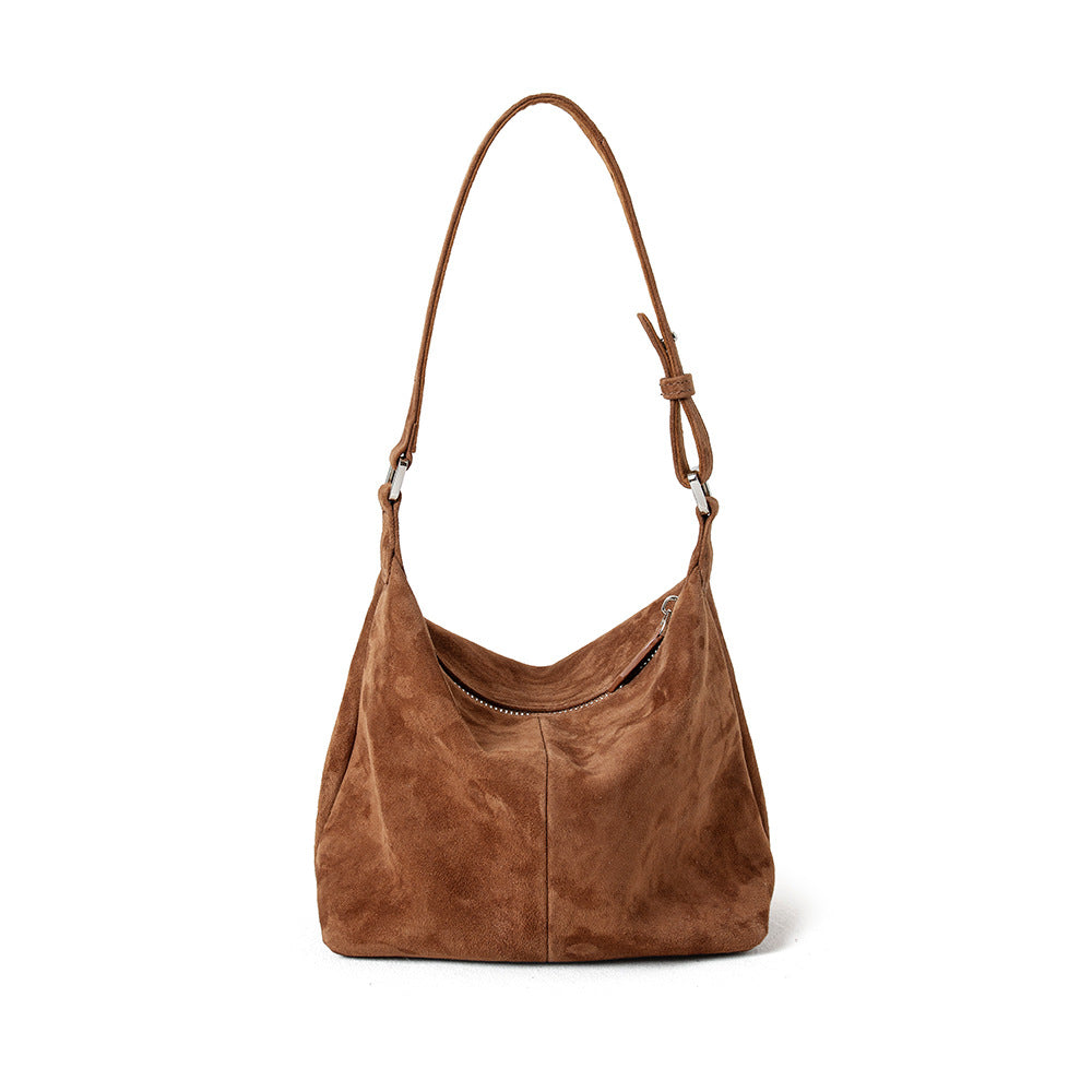 Large Capacity Light Luxury High-grade Goat Skin Suede Tote Bag