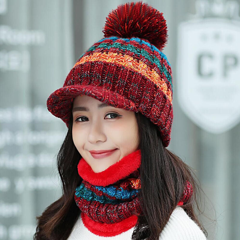 Plush Knitted Mixed Color Bib Suit