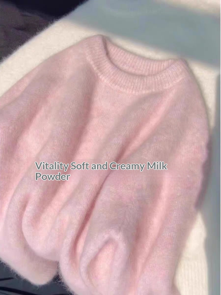 Loose, Cozy Mohair Pullover Sweater For FallWinter Womens Knitted Top