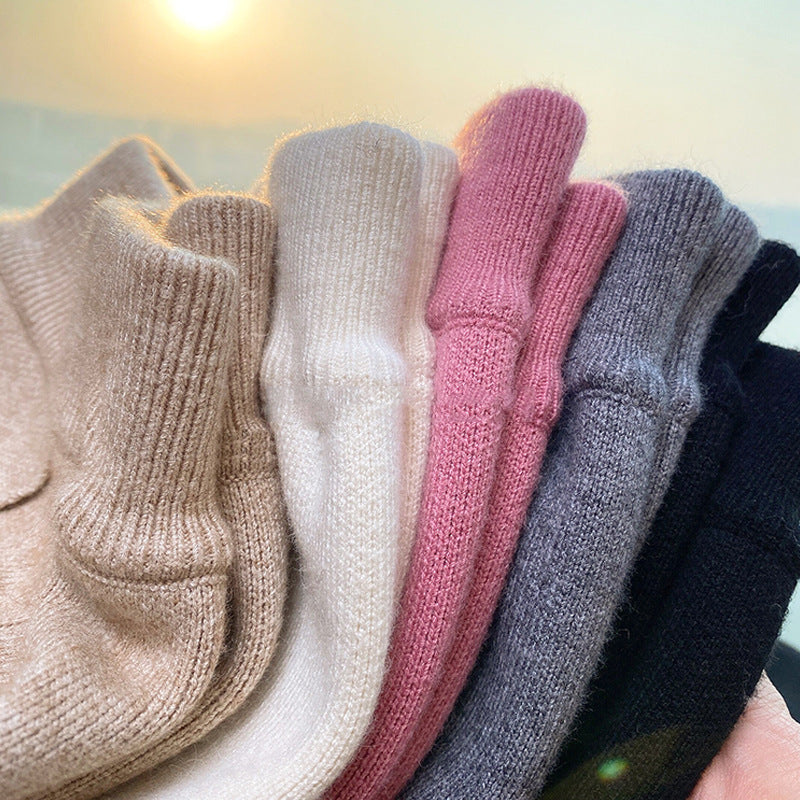 Thick Wool Knit Ladies Carrot Pants Versatile