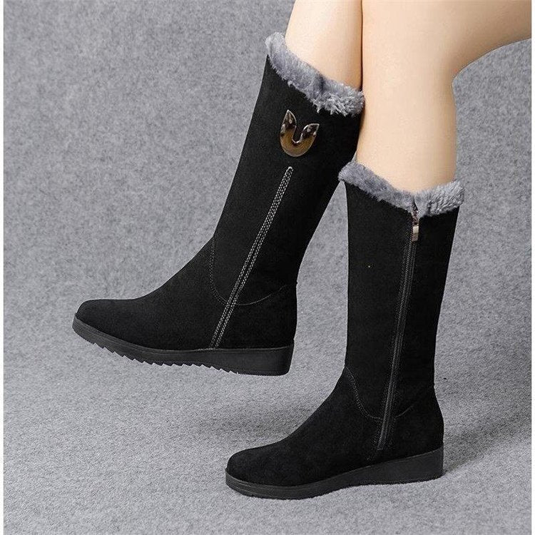 New Velvet Thickened Mid-tube Non-slip And Warm Martin Boots