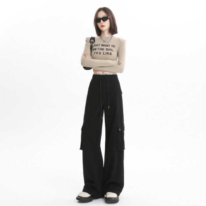 Overalls Women's Casual Loose Straight-leg Wide-leg Pants